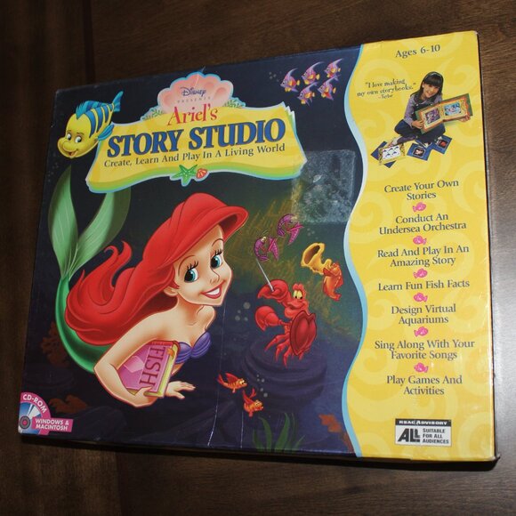 3/$77❤️new sealed 1997 Disney Ariel's Story Studio Big Box PC Game Windows/Mac - Picture 2 of 9